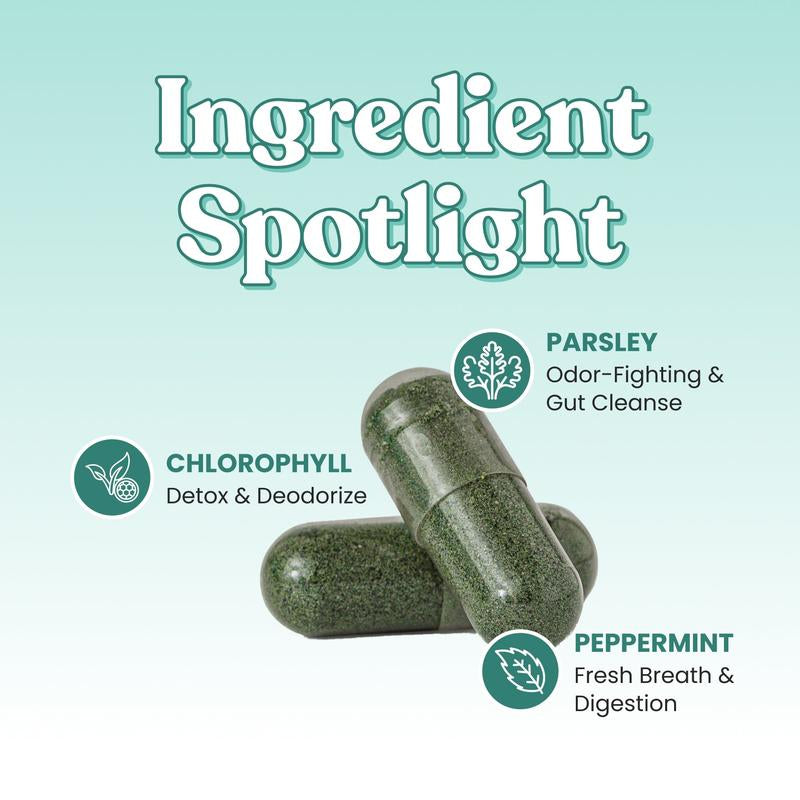 Body Magic Chlorophyll Pill - for Body Odor, Detox & Skin