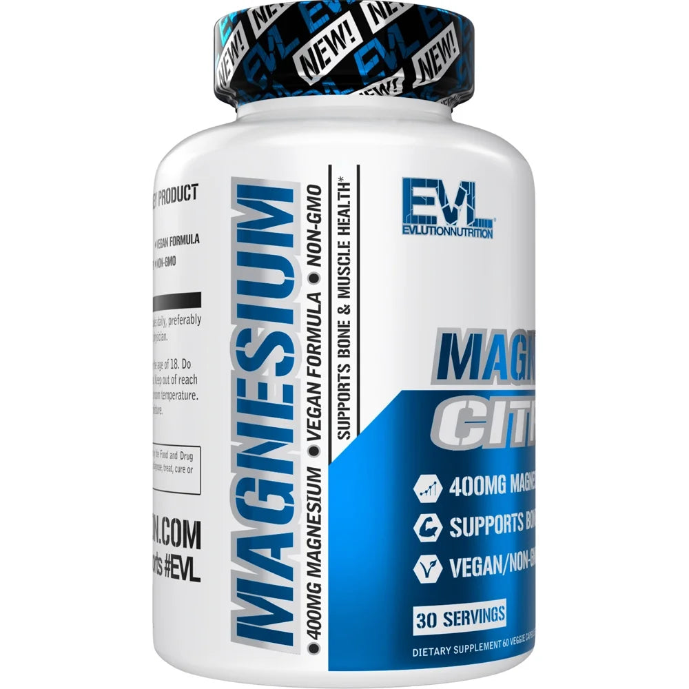 Magnesium Citrate 400Mg for Bone & Muscle Health and Natural Sleep Support, 60Ct Capsules