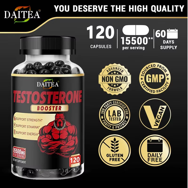 Men'S Strength, Energy Booster, Natural Support for Muscle Growth, Stamina & Energy, 120 Capsules