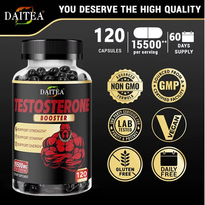 Men'S Strength, Energy Booster, Natural Support for Muscle Growth, Stamina & Energy, 120 Capsules
