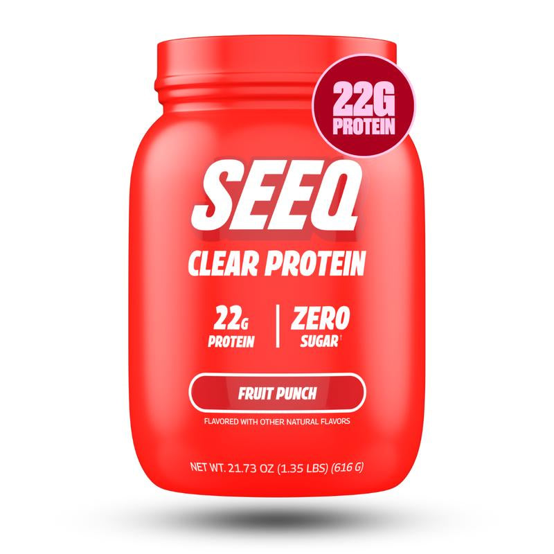 SEEQ Clear Protein Powder - 22G Whey Isolate - Zero Sugar & Lactose - Allergen Friendly - Bone Health - Post Workout Recovery - Fitness Endurance Supplement - Dietary