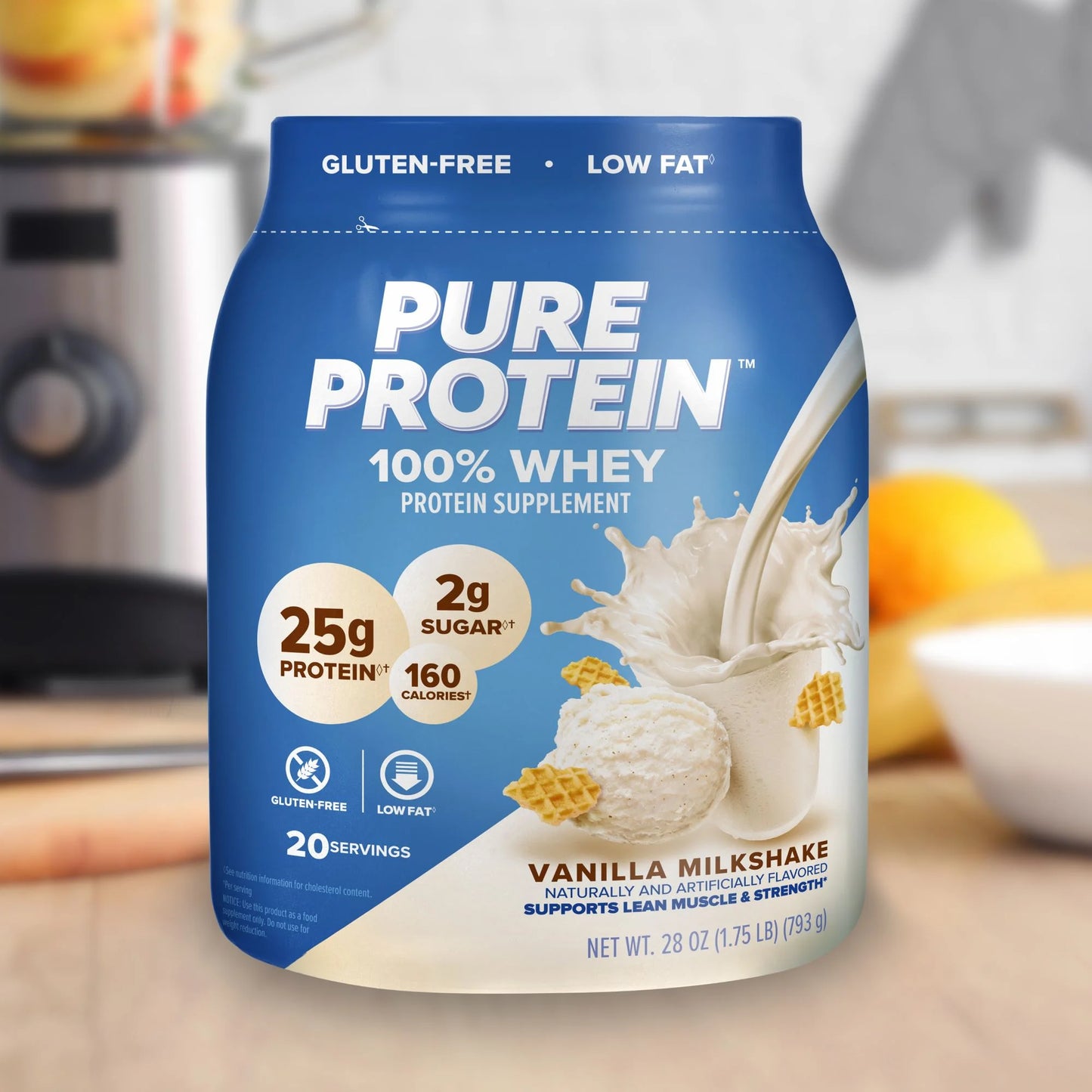 100% Whey Protein Powder, Vanilla Cream, 25G Protein, 1.75 Lbs