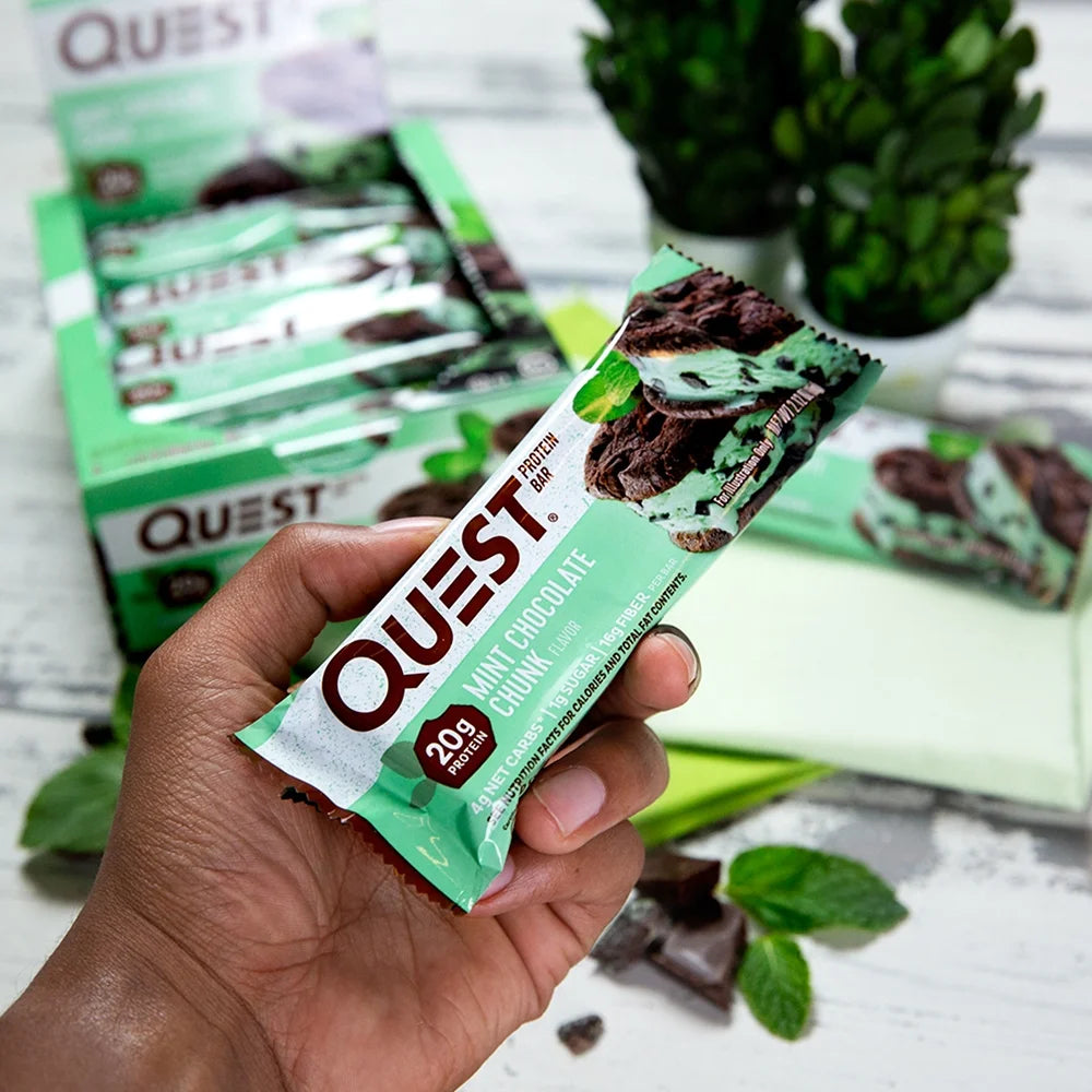 Quest Protein Bar, Mint Chocolate Chunk, 20 G Protein, 12 Count