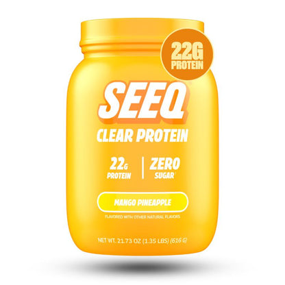 SEEQ Clear Protein Powder - 22G Whey Isolate - Zero Sugar & Lactose - Allergen Friendly - Bone Health - Post Workout Recovery - Fitness Endurance Supplement - Dietary