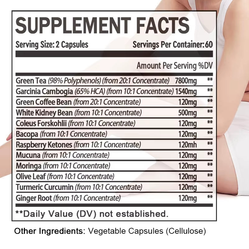 KENOFOR Fat Burner Supplement - Supports Weight Management, Increases Energy, Boosts Metabolism and Detoxification 12000 Mg