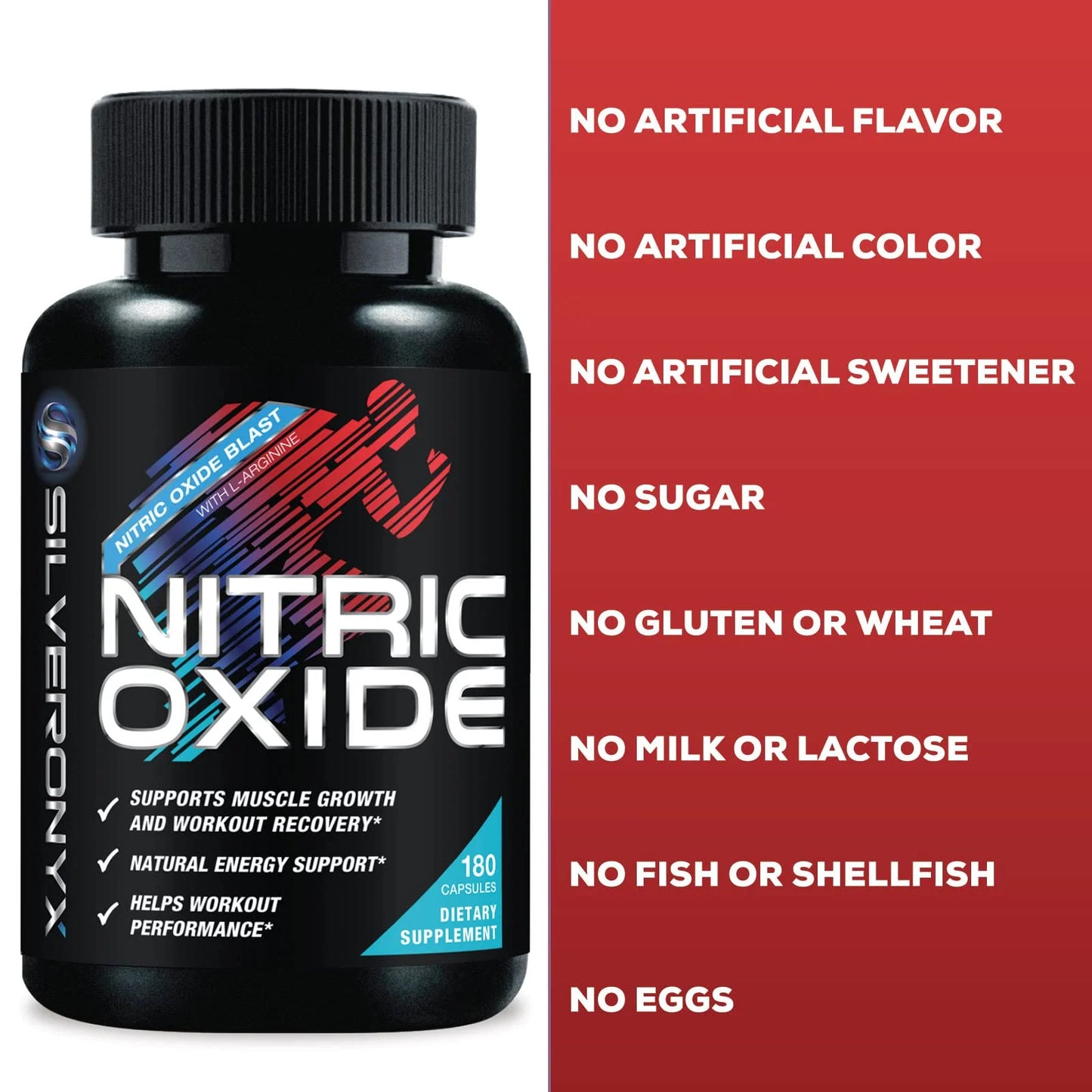 Extra Strength Nitric Oxide Supplement 3X Strength L Arginine, Citrulline Malate, AAKG, Beta Alanine - Premium Muscle Supporting Nitric Booster - Natural Energy & Heart Health Support - 180 Capsules