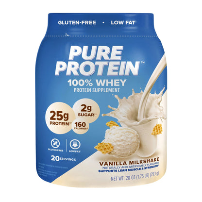 100% Whey Protein Powder, Vanilla Cream, 25G Protein, 1.75 Lbs