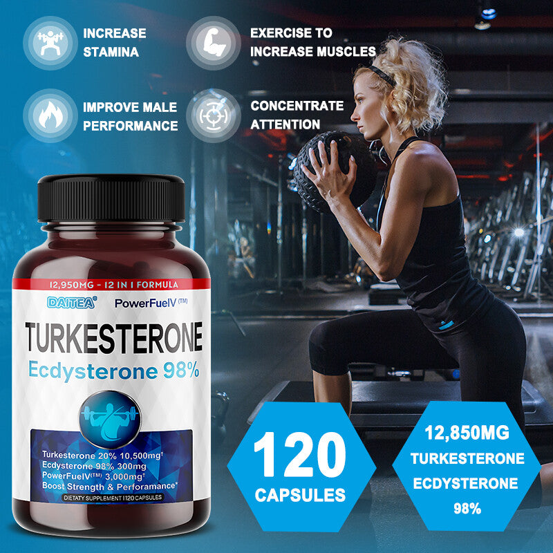 Turkesterone 10,500Mg and Ecdysterone 300Mg (120 Caps) Support Male Performance