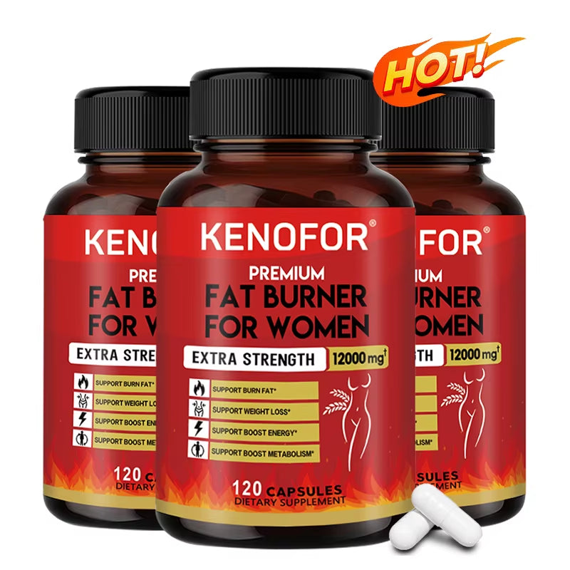 KENOFOR Fat Burner Supplement - Supports Weight Management, Increases Energy, Boosts Metabolism and Detoxification 12000 Mg