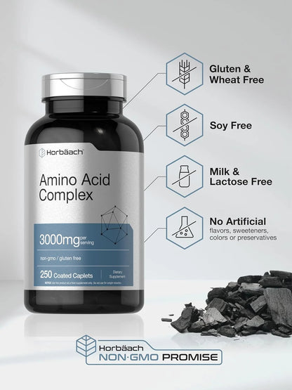 Amino Acid Complex 3000Mg | 250 Caplets | for Men and Women | by