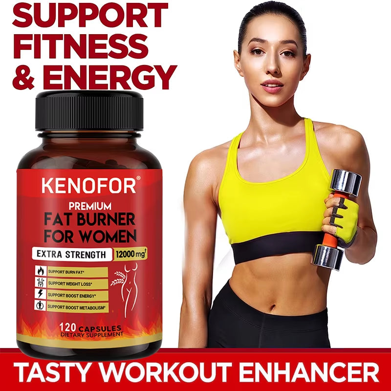KENOFOR Fat Burner Supplement - Supports Weight Management, Increases Energy, Boosts Metabolism and Detoxification 12000 Mg
