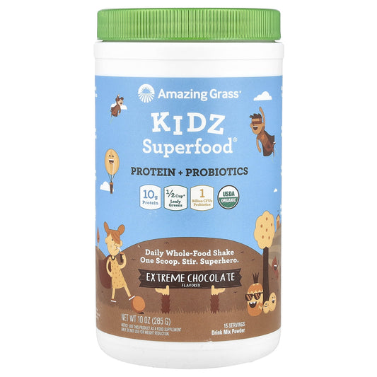 Kidz Protein and Probiotics Shake Mix, Extreme Chocolate, 15 Servings