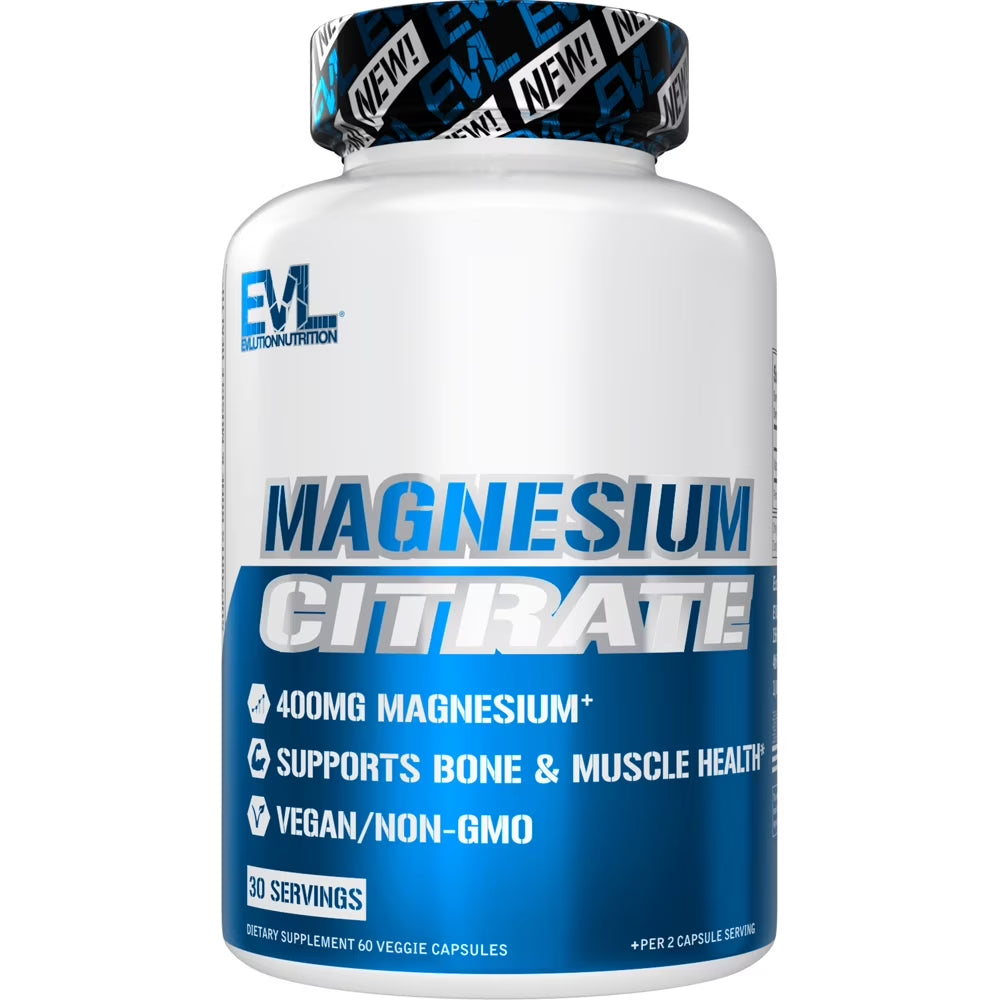 Magnesium Citrate 400Mg for Bone & Muscle Health and Natural Sleep Support, 60Ct Capsules