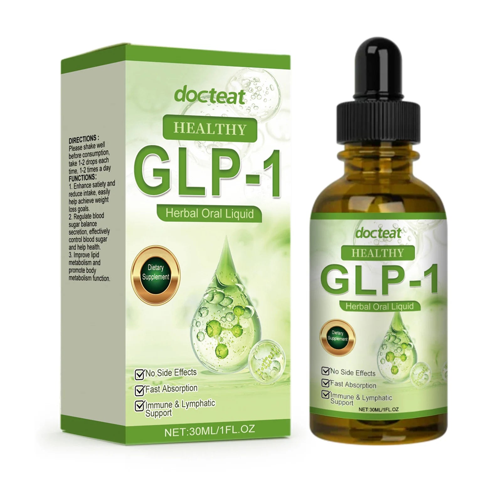 GLP-1 Supplement Liquid Drops Naturally GLP-1 Support Body Slimming Supplement for Gut Digestive Health Body Care Products