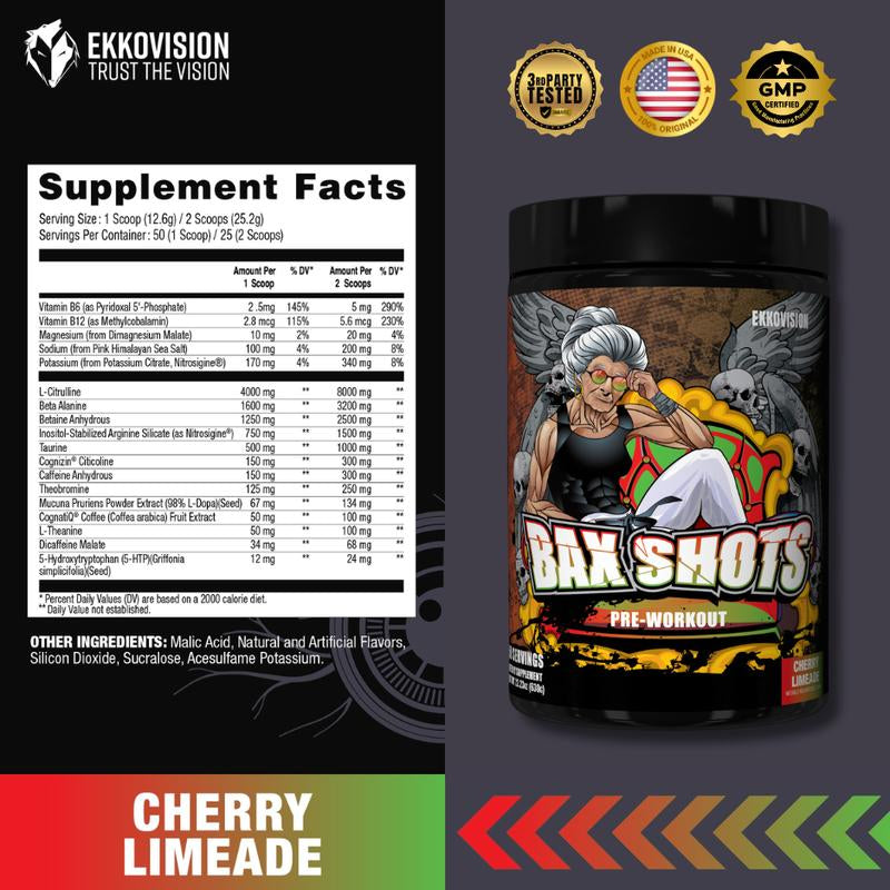 EKKO Bax Shots Pre-Workout | Baxter Signature | 3Rd Party Tested