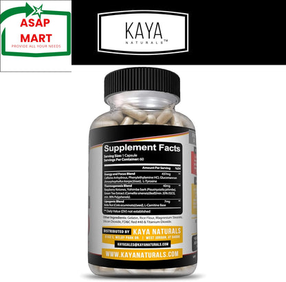 Kaya Naturals Supreme Fat Burner - Weight Loss Pills Women & Men - Appetite Supp
