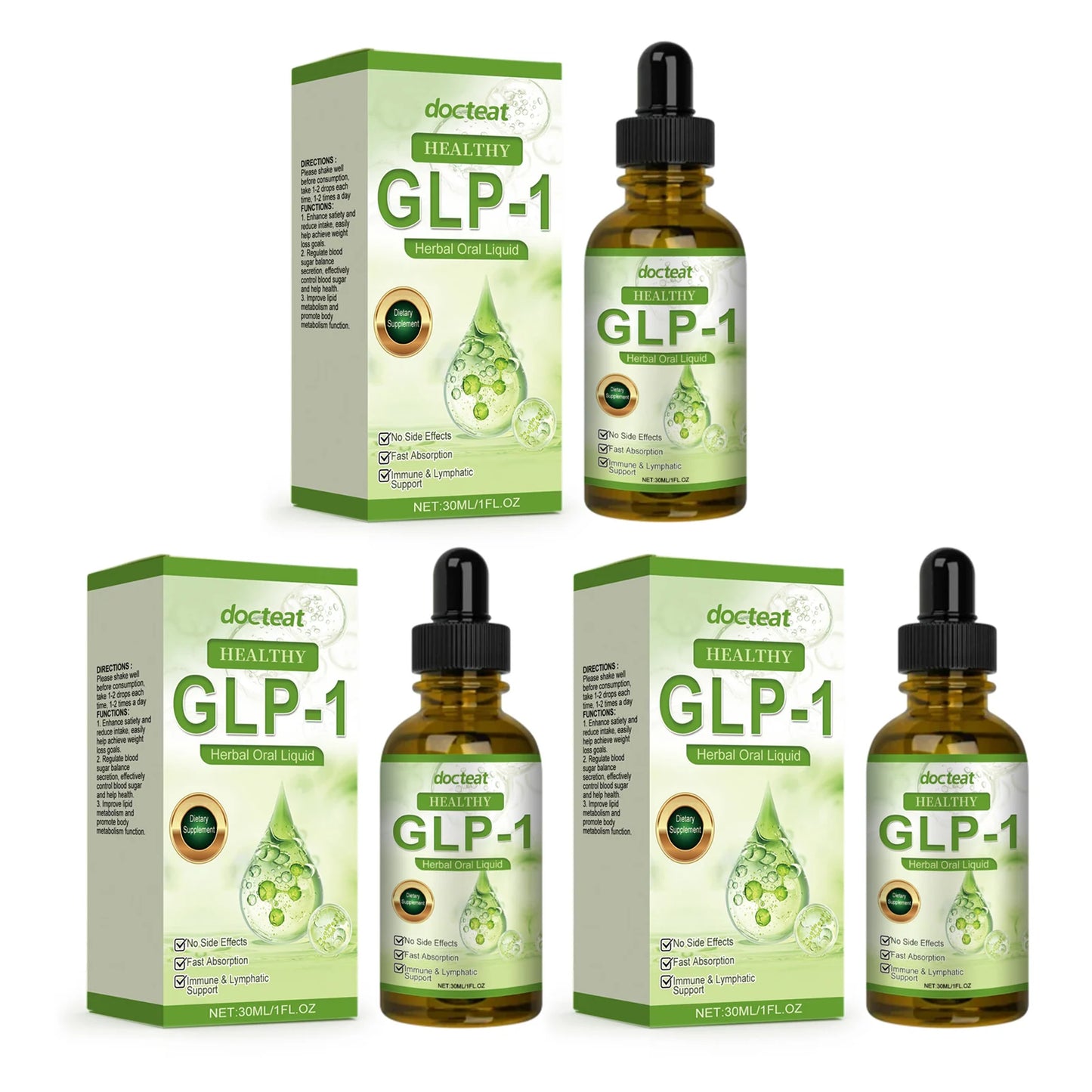 GLP-1 Supplement Liquid Drops Naturally GLP-1 Support Body Slimming Supplement for Gut Digestive Health Body Care Products