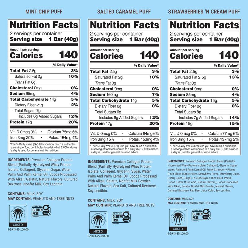 Built Bar Mixed Variety Box - 12 Protein Packed Puff Chocolate -Y Snack Bars