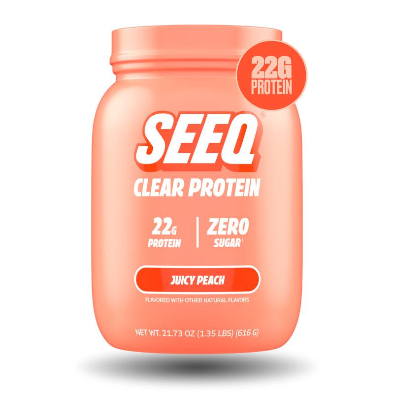 SEEQ Clear Protein Powder - 22G Whey Isolate - Zero Sugar & Lactose - Allergen Friendly - Bone Health - Post Workout Recovery - Fitness Endurance Supplement - Dietary