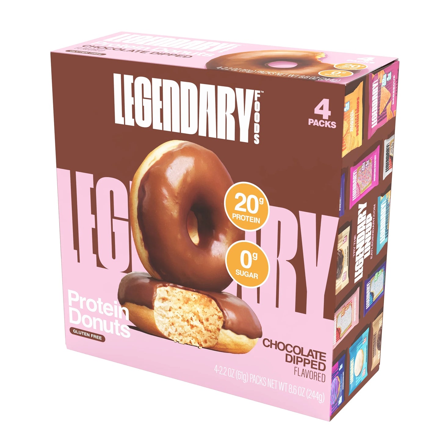 Protein Donuts - Chocolate Dipped 4 Pack | Protein Snack | Gluten-Free | Keto Friendly