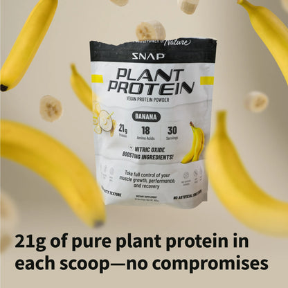 Vegan Protein Powder, Plant-Based, Banana Flavor, 30 Servings