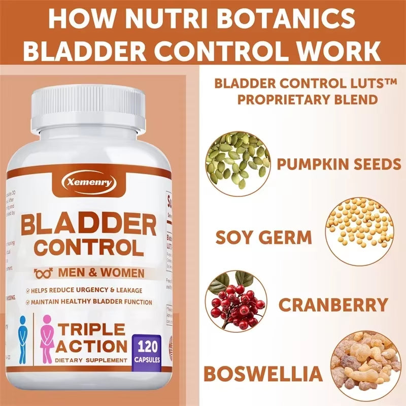 Bladder Control Supplement - Reduce Urinary Frequency and Urgency, Improve Urination Supplement - 120 Capsules