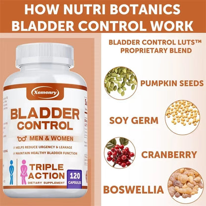 Bladder Control Supplement - Reduce Urinary Frequency and Urgency, Improve Urination Supplement - 120 Capsules