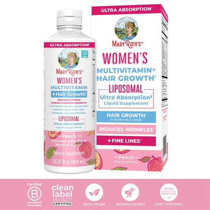 Maryruth'S Women'S Multivitamin + Hair Growth Liposomal – Thicker, Fuller Hair in Women - Improve Wrinkles & Fine Lines – Ultra Absorption 15.22 Fl Oz
