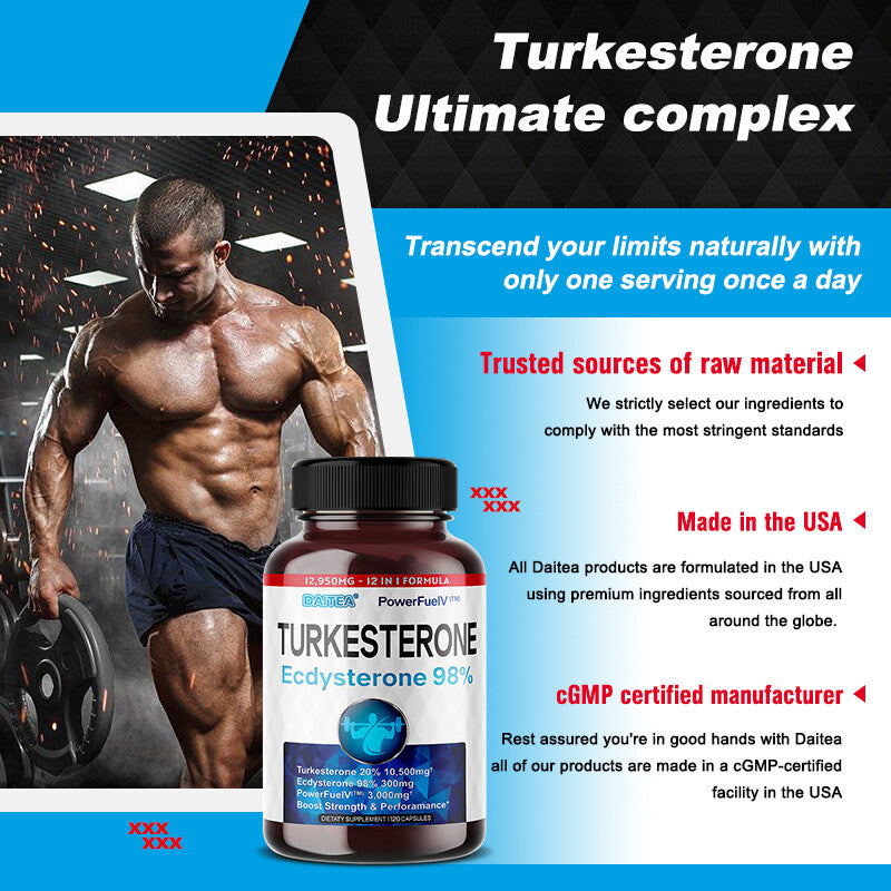 Turkesterone 10,500Mg and Ecdysterone 300Mg (120 Caps) Support Male Performance