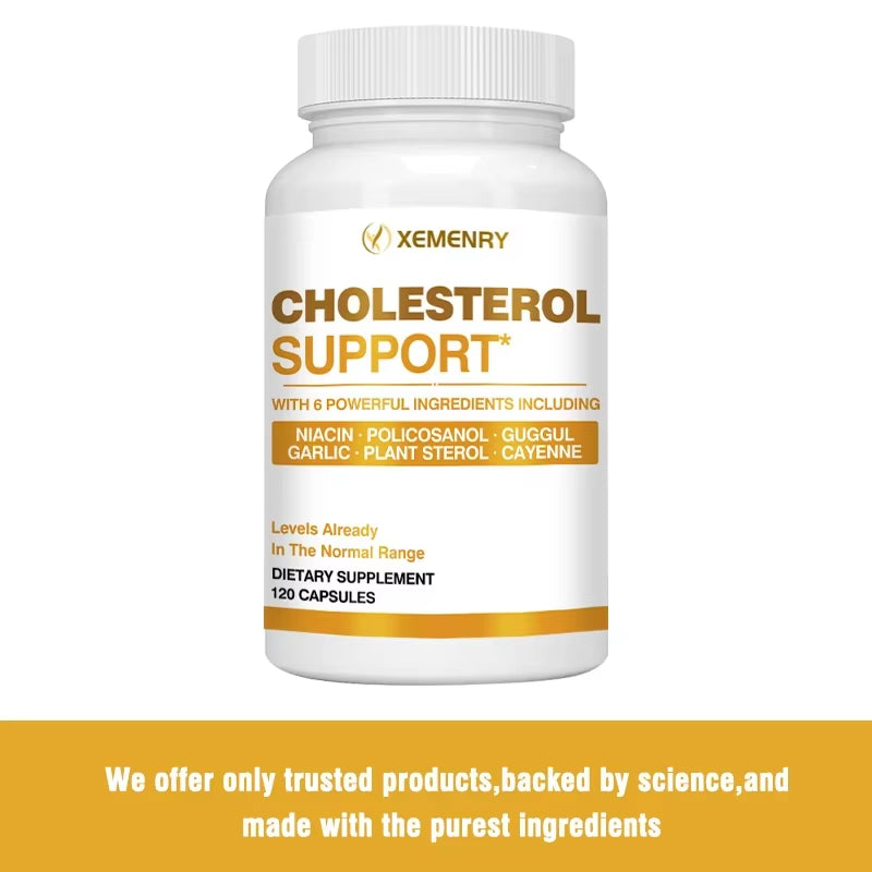 Cholesterol Supplements - Improves Blood Circulation, Supports Blood Pressure and Heart Health - 120 Capsules