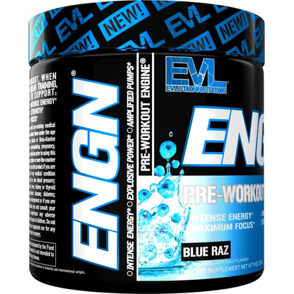 Pre Workout Powder with Creatine -  ENGN Preworkout Supplement 30 Servings (Blue Raz)