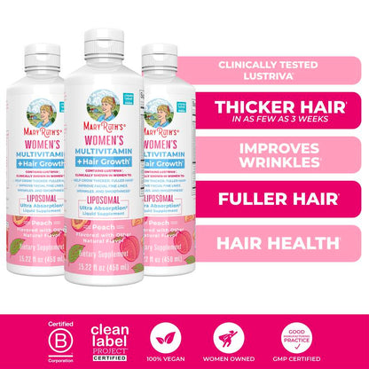 Maryruth'S Women'S Multivitamin + Hair Growth Liposomal – Thicker, Fuller Hair in Women - Improve Wrinkles & Fine Lines – Ultra Absorption 15.22 Fl Oz