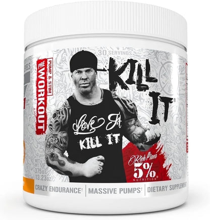 Rich Piana Kill It Pre Workout Powder W/Creatine, Jitter-Free Caffeine, No-Booster, Beta Alanine, L-Citrulline for Focus, Pump, Endurance, Recovery 13.23 Oz, 30 Srvgs (Push Pop)