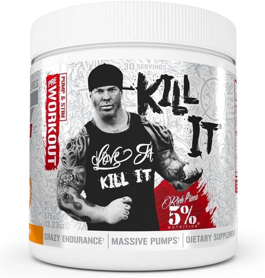 Rich Piana Kill It Pre Workout Powder W/Creatine, Jitter-Free Caffeine, No-Booster, Beta Alanine, L-Citrulline for Focus, Pump, Endurance, Recovery 13.23 Oz, 30 Srvgs (Push Pop)