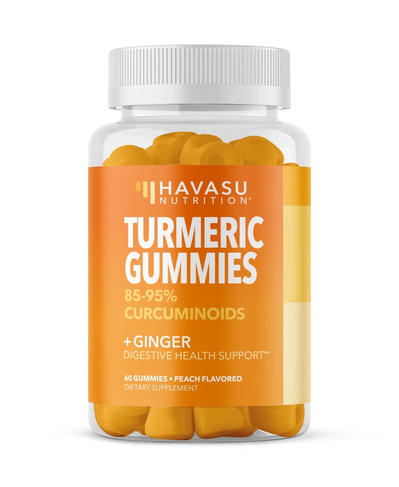 Havasu Turmeric Gummies with Ginger, Vegan 95% Curcumin Gummies for Superior Immune Defense, 60 Ct