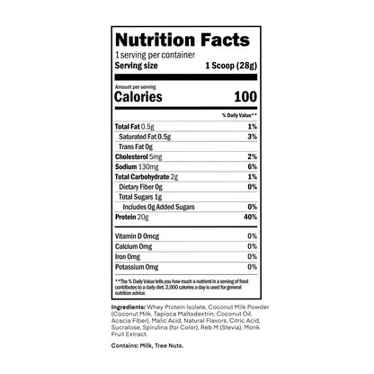 Oath Nutrition Single Serve Clear Protein Powder - Icy Blue Raspberry 0.9Oz: Gluten-Free Whey Isolate, 20G Protein