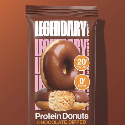 Protein Donuts - Chocolate Dipped 4 Pack | Protein Snack | Gluten-Free | Keto Friendly