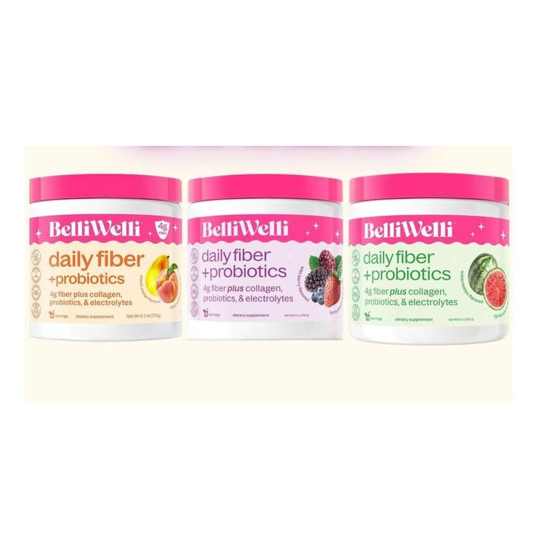 Special 3 Tub Bundle- Belliwelli Daily Fiber + Probiotics + Collagen Healthcare Fitness