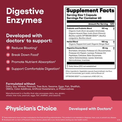 Physician'S Choice Hack Your Tummy Bundle: Bloating, Digestion & Immune Support for Men & Women with Digestive Enzymes & 60 Billion Probiotic