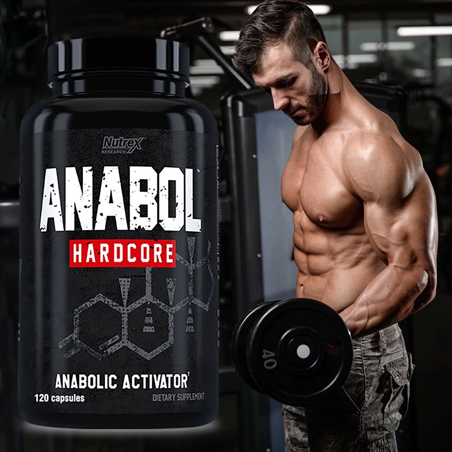 ANABOLIC - Muscle Growth Supplements for Men to Build Lean, Dense, High - 120 Capsules