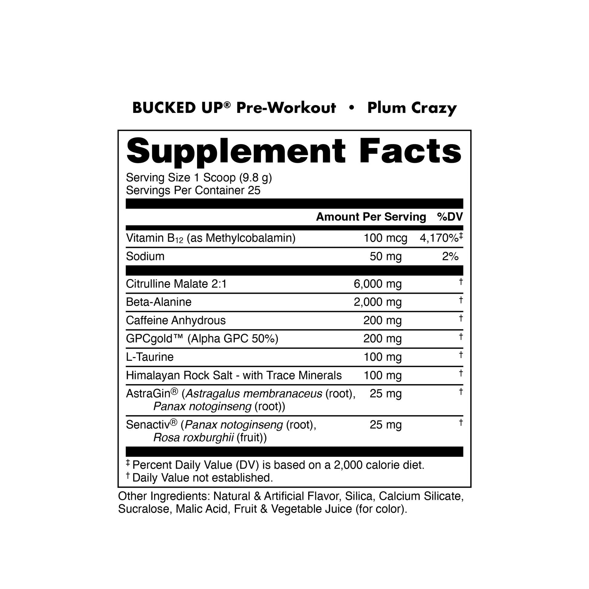 Preworkout Supplement Plum 25 Serve