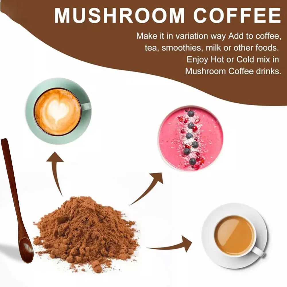 6-In-1 Organic Mushroom Powder - for Brain Health, Improved Focus, Fatigue Resistance and Digestive Support
