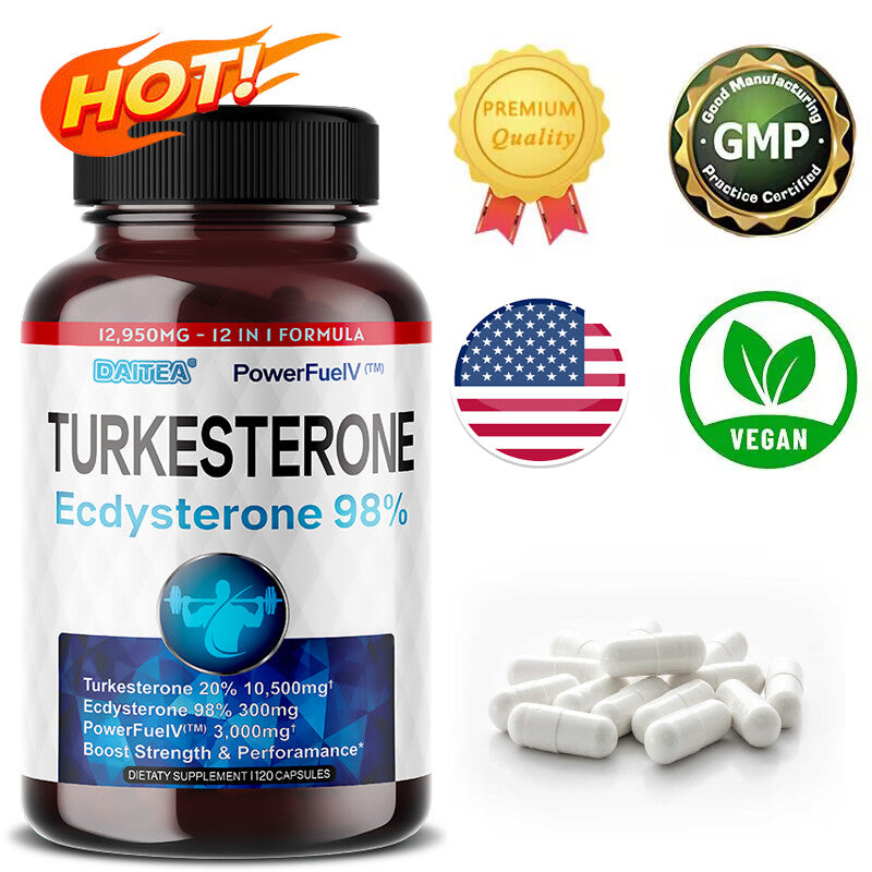 Turkesterone 10,500Mg and Ecdysterone 300Mg (120 Caps) Support Male Performance