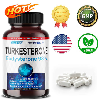 Turkesterone 10,500Mg and Ecdysterone 300Mg (120 Caps) Support Male Performance
