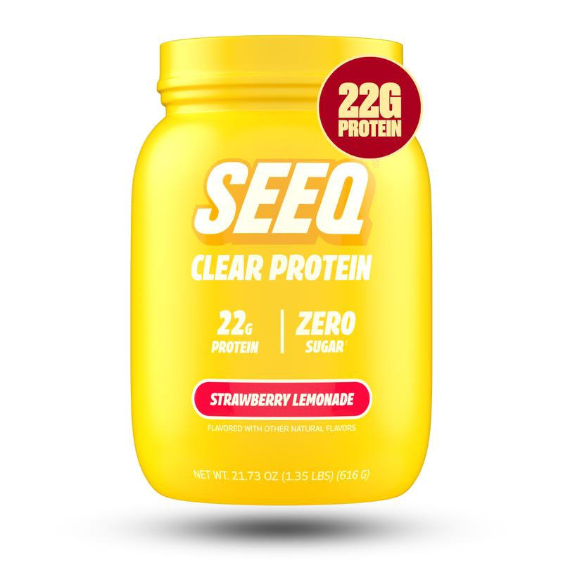 SEEQ Clear Protein Powder - 22G Whey Isolate - Zero Sugar & Lactose - Allergen Friendly - Bone Health - Post Workout Recovery - Fitness Endurance Supplement - Dietary