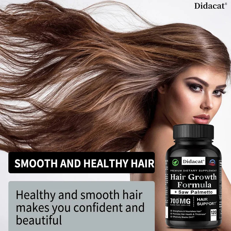 Hair Loss Supplements for Men & Women with Biotin - Saw Palmetto Supplements for Healthy and Strong Hair - Promotes Hair Growth