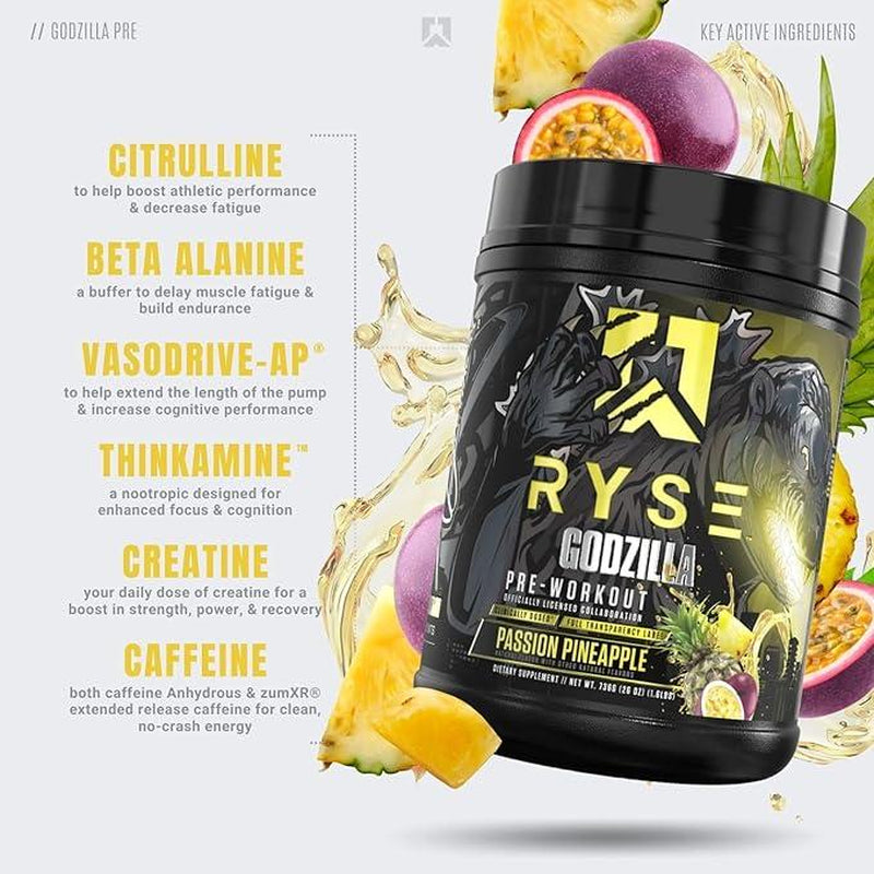 RYSE Godzilla Pre Workout Powder - Noel Deyzel Signature - 400Mg Caffeine, High-Stim Energy Supplement with Beta Alanine - 40 Servings