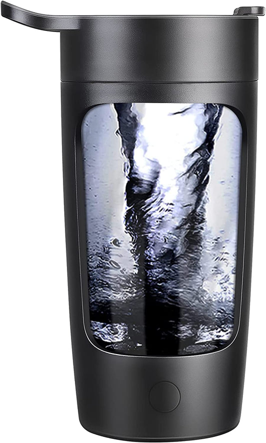 Revolutionary 22Oz Electric Shaker Bottle - USB Rechargeable Protein Mixer in Sleek Black!