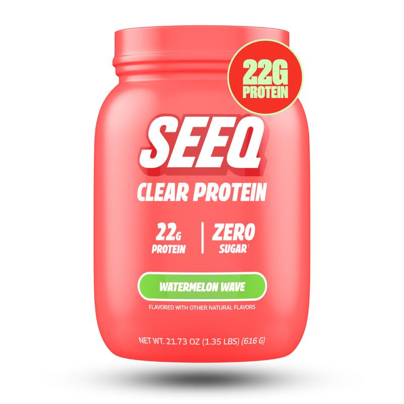 SEEQ Clear Protein Powder - 22G Whey Isolate - Zero Sugar & Lactose - Allergen Friendly - Bone Health - Post Workout Recovery - Fitness Endurance Supplement - Dietary