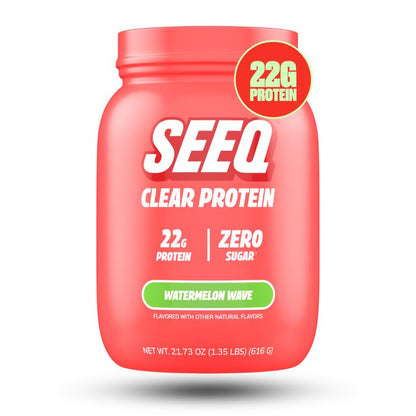 SEEQ Clear Protein Powder - 22G Whey Isolate - Zero Sugar & Lactose - Allergen Friendly - Bone Health - Post Workout Recovery - Fitness Endurance Supplement - Dietary